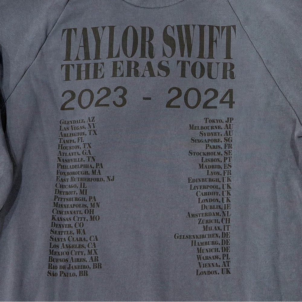 Taylor Swift The Eras Tour Charcoal/Blue Hoodie. Size Medium